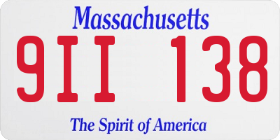 MA license plate 9II138