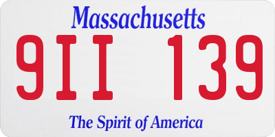 MA license plate 9II139