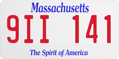 MA license plate 9II141