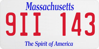 MA license plate 9II143
