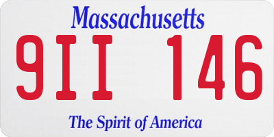 MA license plate 9II146