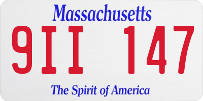 MA license plate 9II147