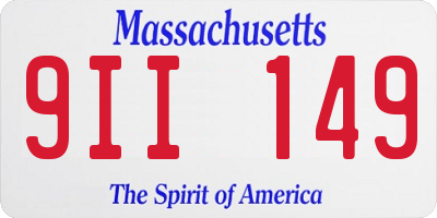 MA license plate 9II149
