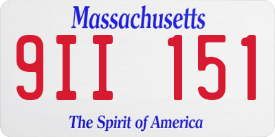 MA license plate 9II151