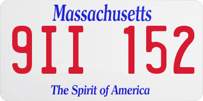 MA license plate 9II152