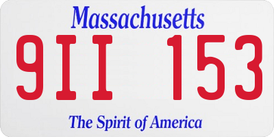 MA license plate 9II153