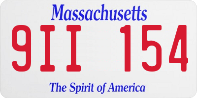 MA license plate 9II154