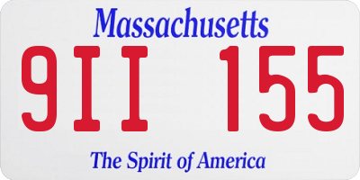MA license plate 9II155