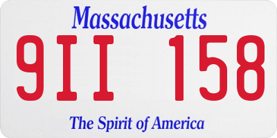 MA license plate 9II158