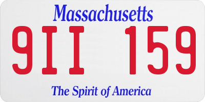 MA license plate 9II159