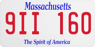 MA license plate 9II160