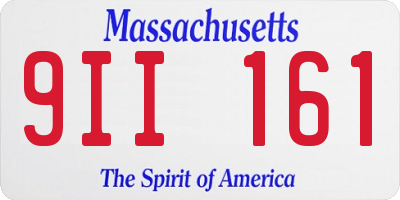 MA license plate 9II161