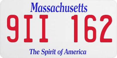 MA license plate 9II162