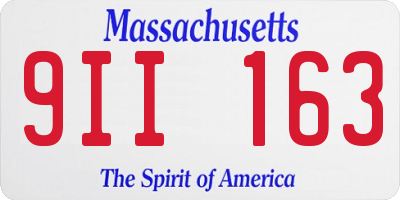 MA license plate 9II163