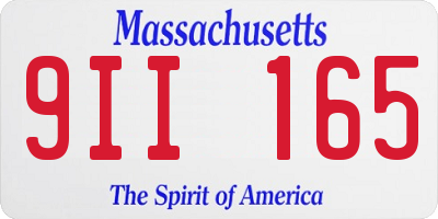 MA license plate 9II165