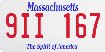 MA license plate 9II167