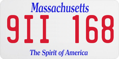 MA license plate 9II168