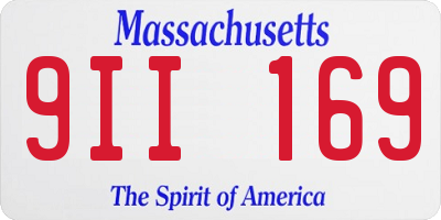 MA license plate 9II169