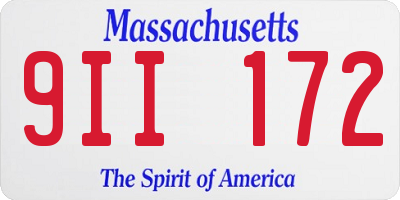 MA license plate 9II172