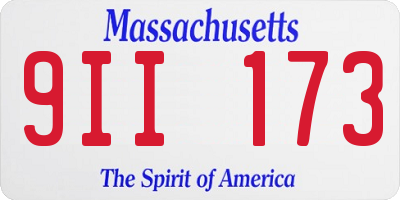 MA license plate 9II173