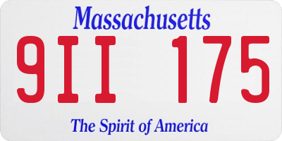 MA license plate 9II175