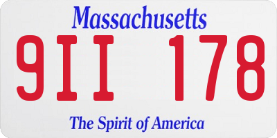 MA license plate 9II178