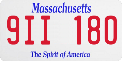 MA license plate 9II180