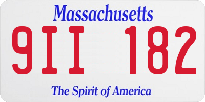 MA license plate 9II182