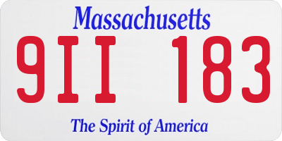 MA license plate 9II183