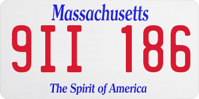 MA license plate 9II186