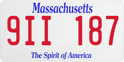 MA license plate 9II187