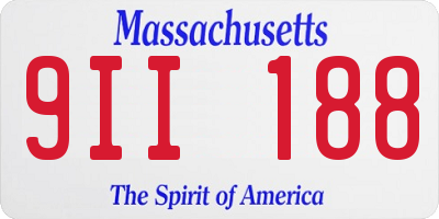 MA license plate 9II188