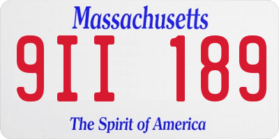 MA license plate 9II189