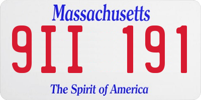 MA license plate 9II191