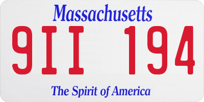 MA license plate 9II194