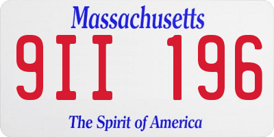 MA license plate 9II196
