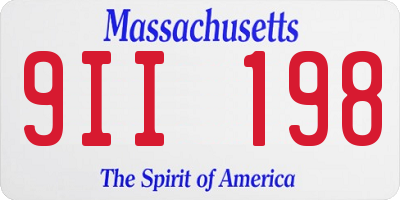 MA license plate 9II198