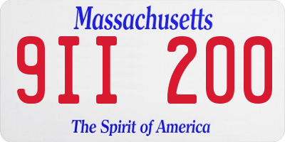 MA license plate 9II200