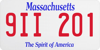 MA license plate 9II201