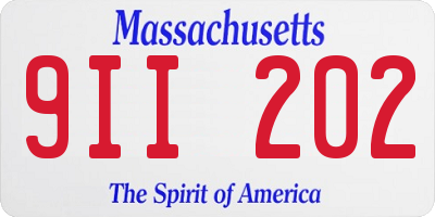 MA license plate 9II202