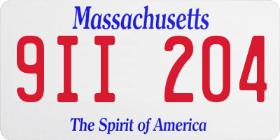 MA license plate 9II204