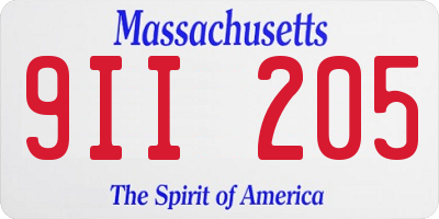 MA license plate 9II205