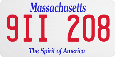 MA license plate 9II208