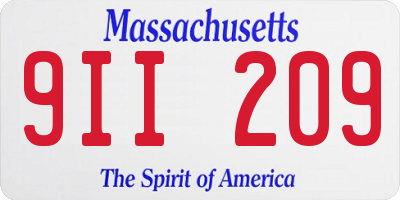 MA license plate 9II209