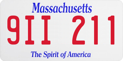 MA license plate 9II211
