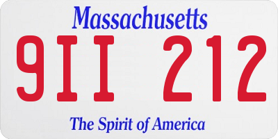 MA license plate 9II212
