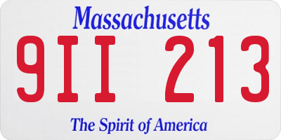 MA license plate 9II213