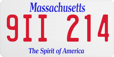 MA license plate 9II214
