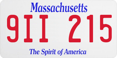 MA license plate 9II215