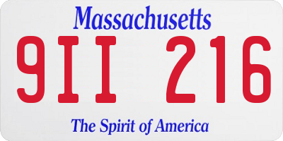 MA license plate 9II216